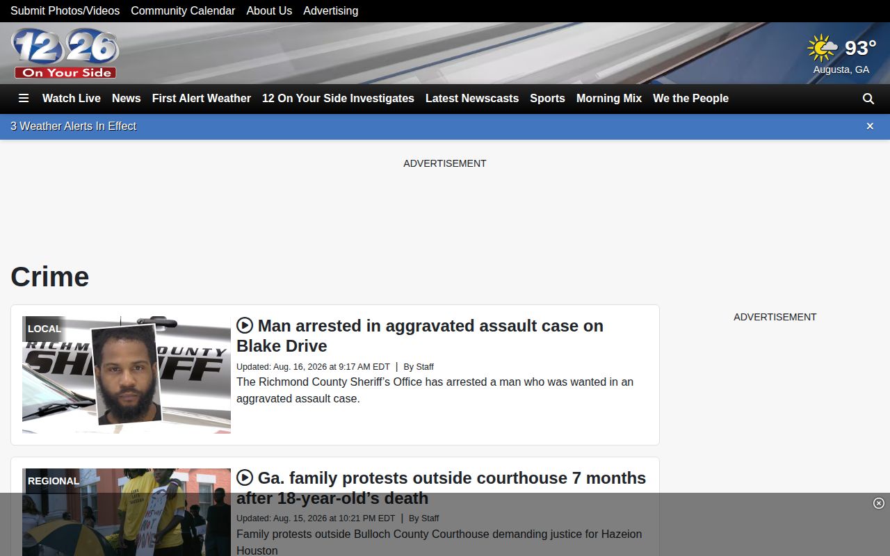 Lincoln County Georgia regional WRDW crime news desk