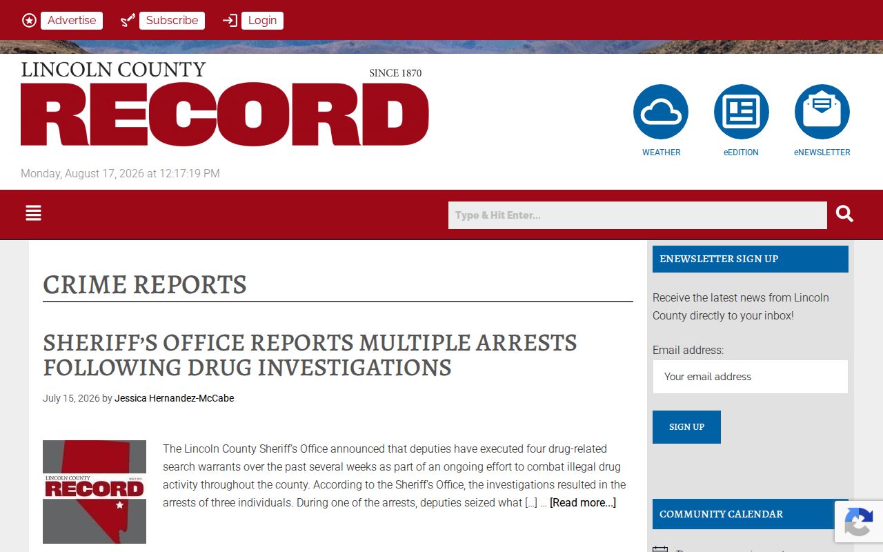 Lincoln County Georgia Crime Reports news index for arrest coverage